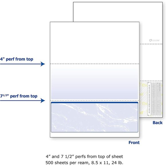 Marbled Financial Paper (04517) Docugard printable checks 3 part 500 sheets 24# - Picture 3 of 11